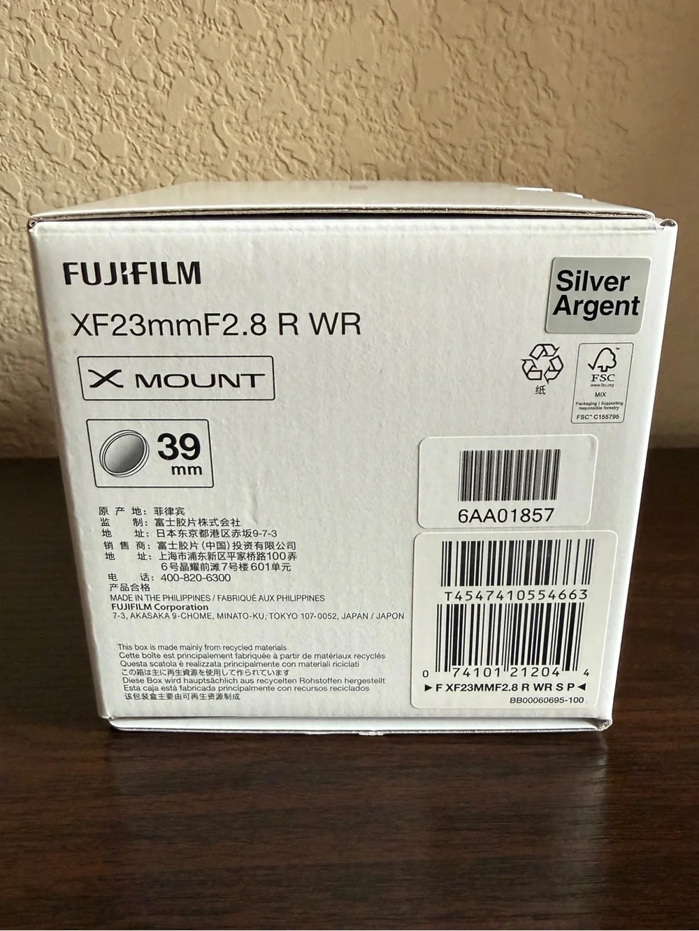 Fujifilm Lens Fujinon XF23mmF2.8 R WR